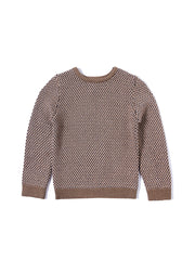 V-shape design Sweater - Camel Mix
