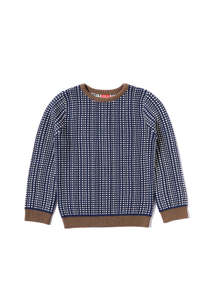 Small V-shape Design Sweater - Navy
