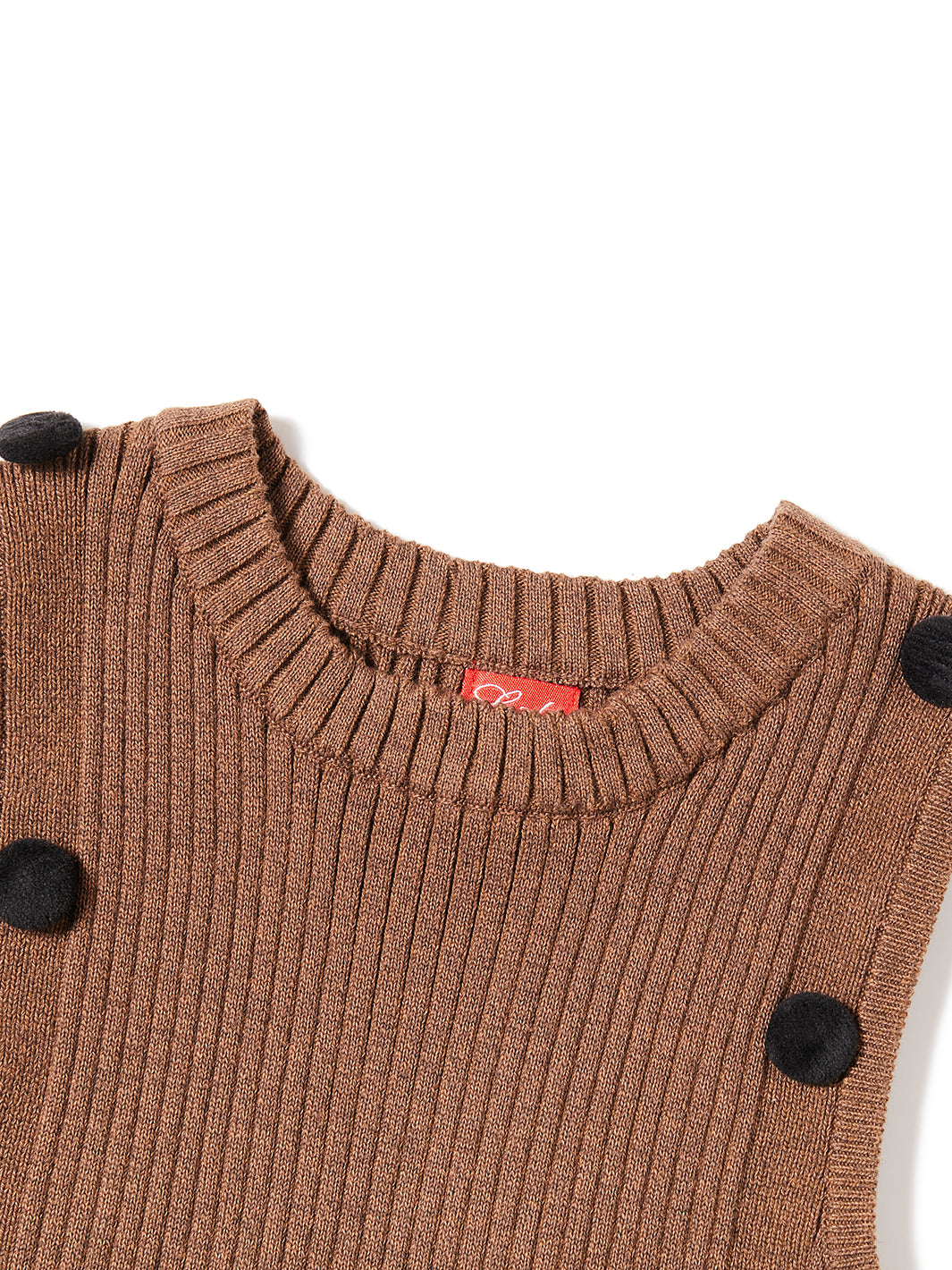 Strap With Buttons Vest - Camel