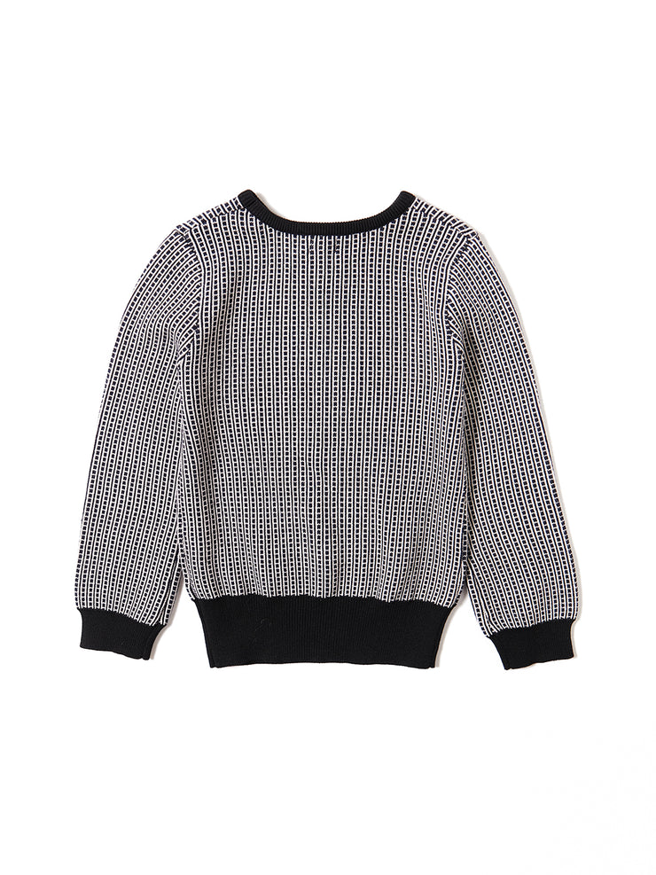 Square Design Sweater - Navy