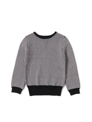 Square Design Sweater - Navy