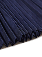 Brushed Pleated Waist Elastic Skirt - Navy