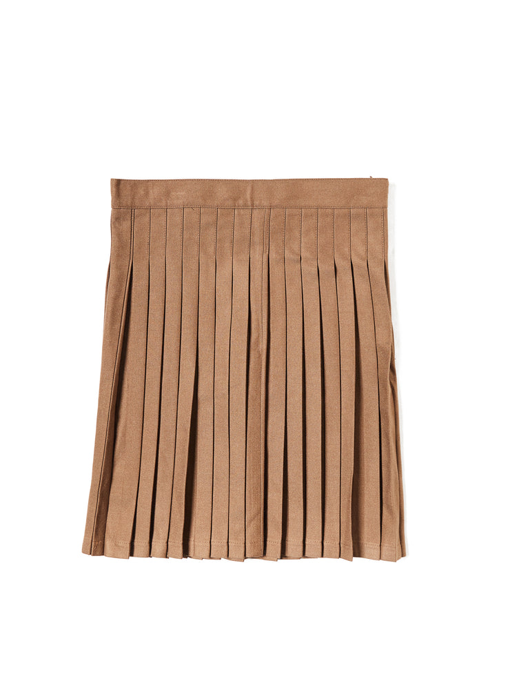 Brushed Pleated Overlayer Skirt