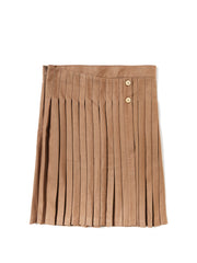 Brushed Pleated Overlayer Skirt