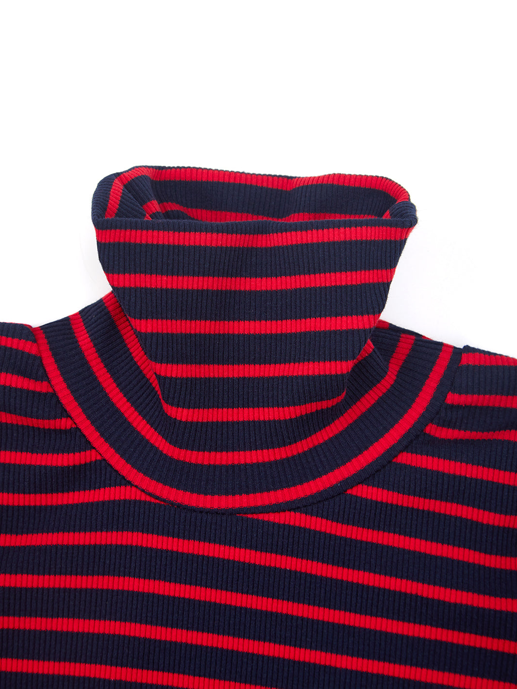 Thin Stripes Turtleneck T-shirt - Navy