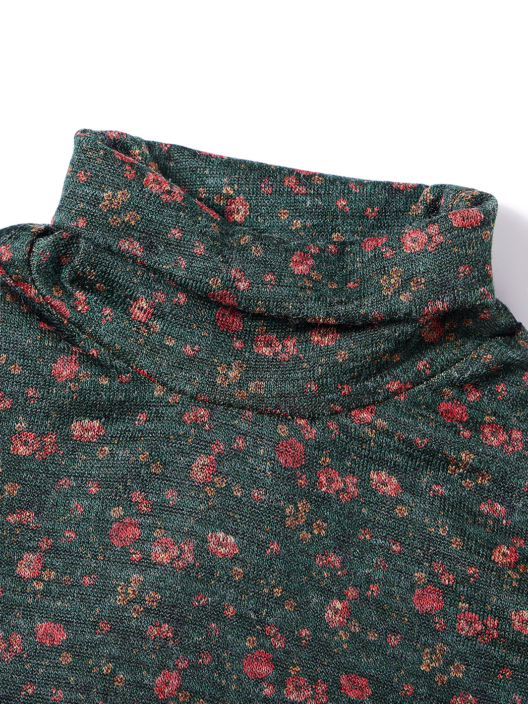 Floral Turtleneck T-shirt - Green