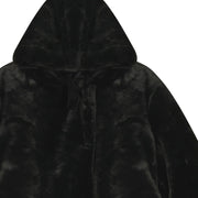 Fur Velvet Bow Jacket - Black