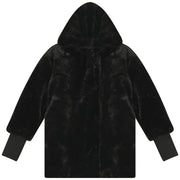 Fur Velvet Bow Jacket - Black