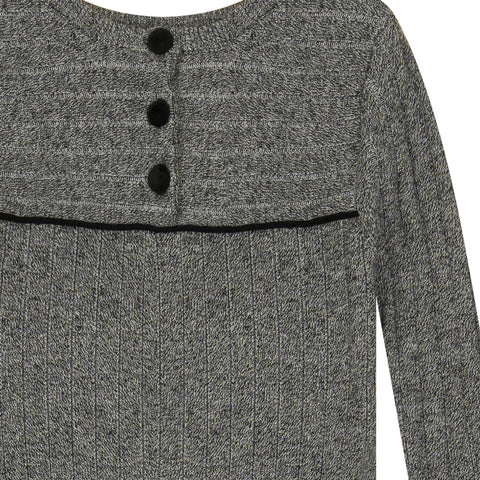 Combo Rib Design Sweater - Black