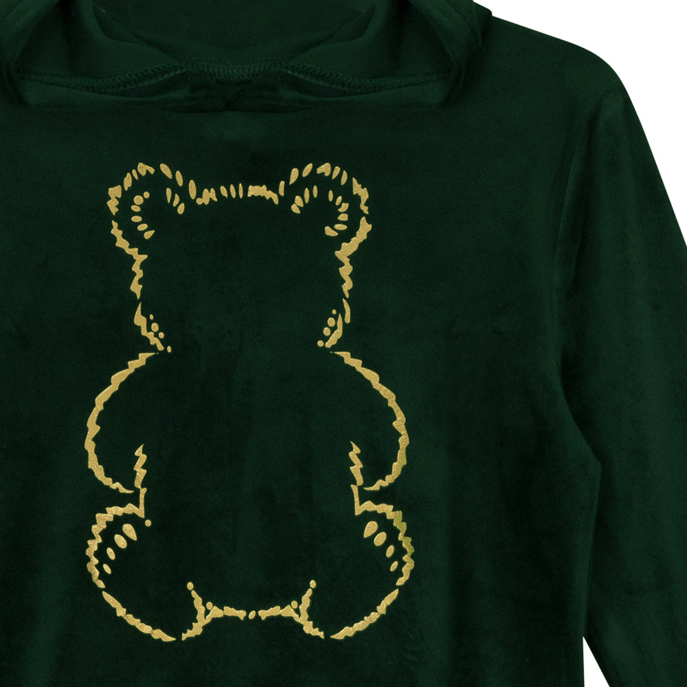 Fuzzy Bear Velour Top - Green