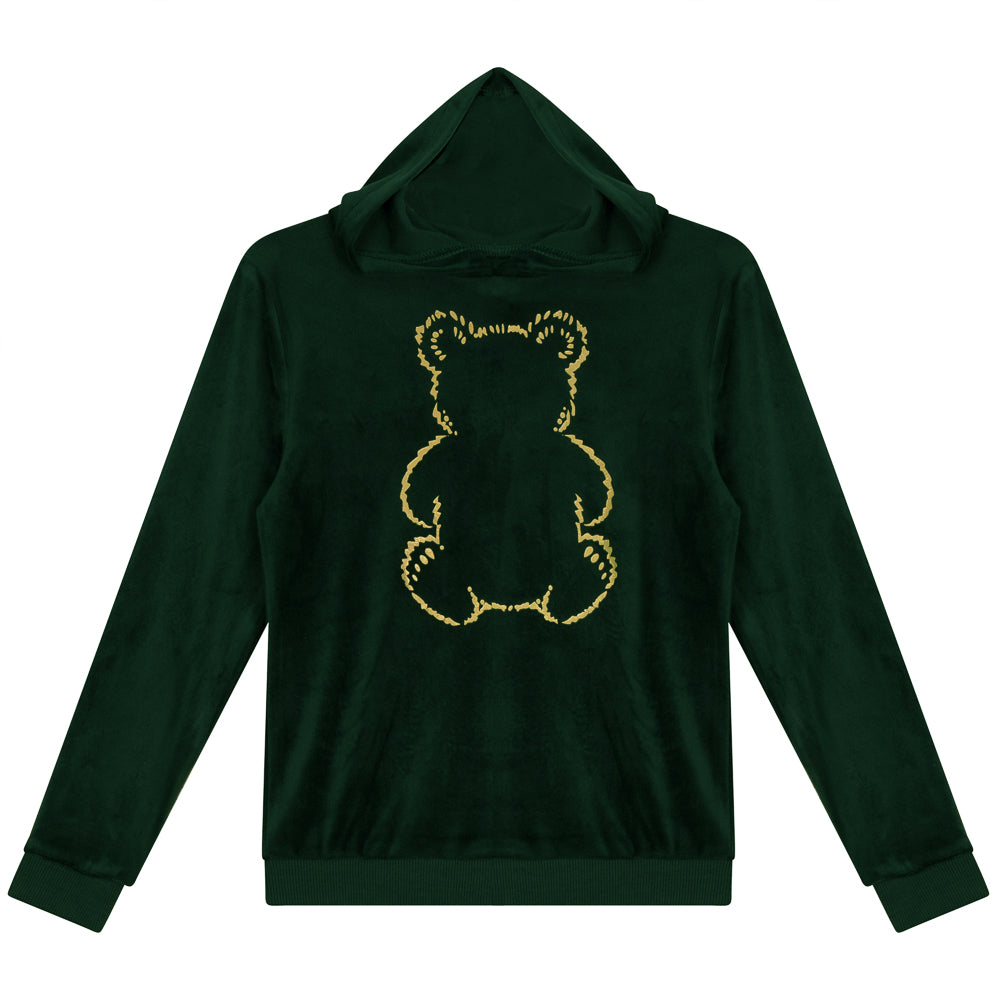 Fuzzy Bear Velour Top - Green