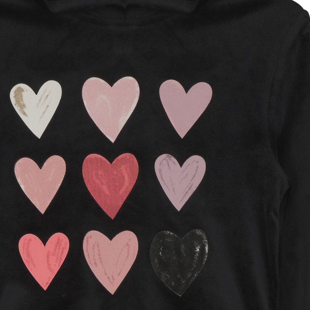 Brushed Hearts Velour Top