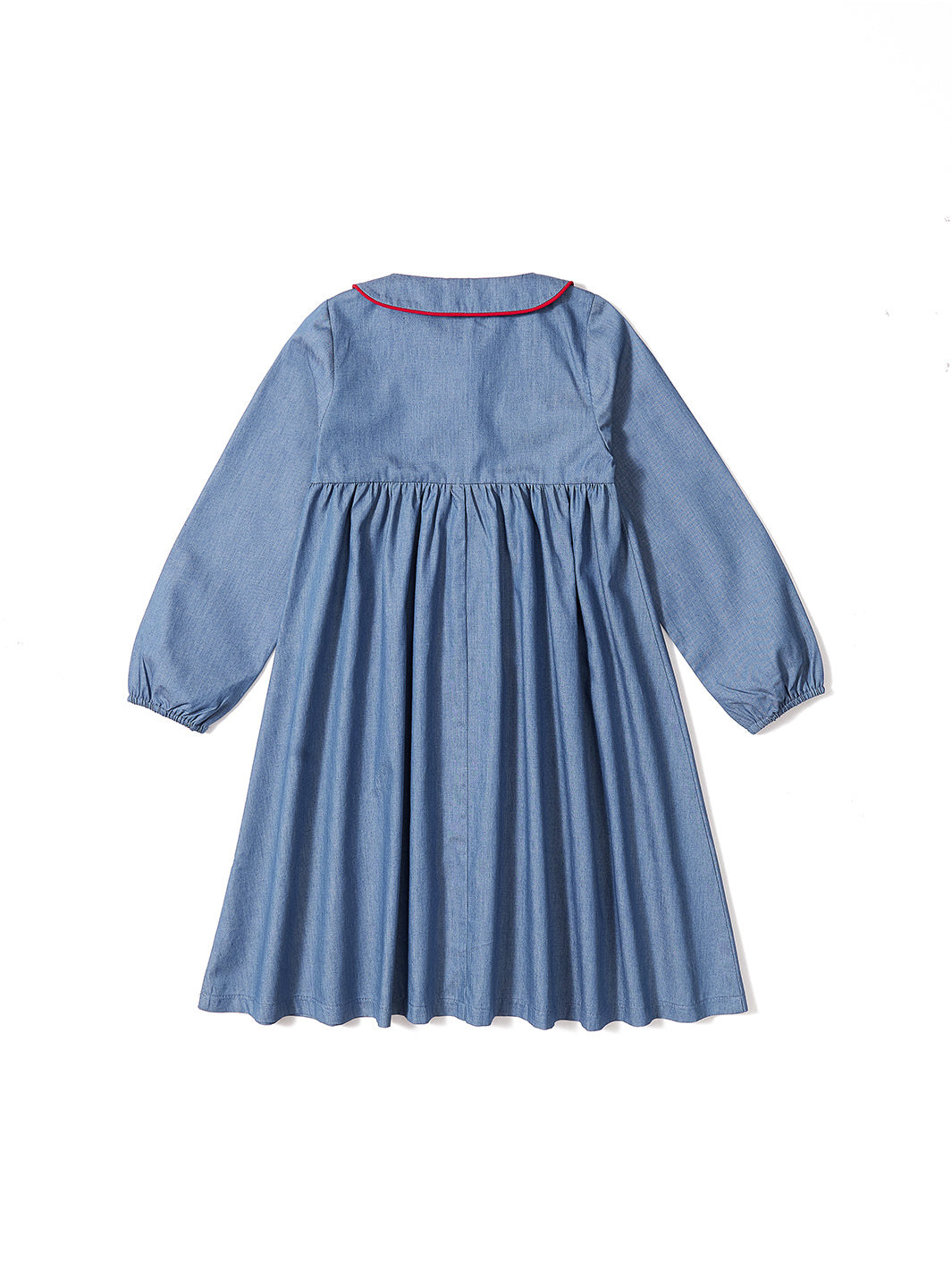 Contrast Color Piping Denim Dress