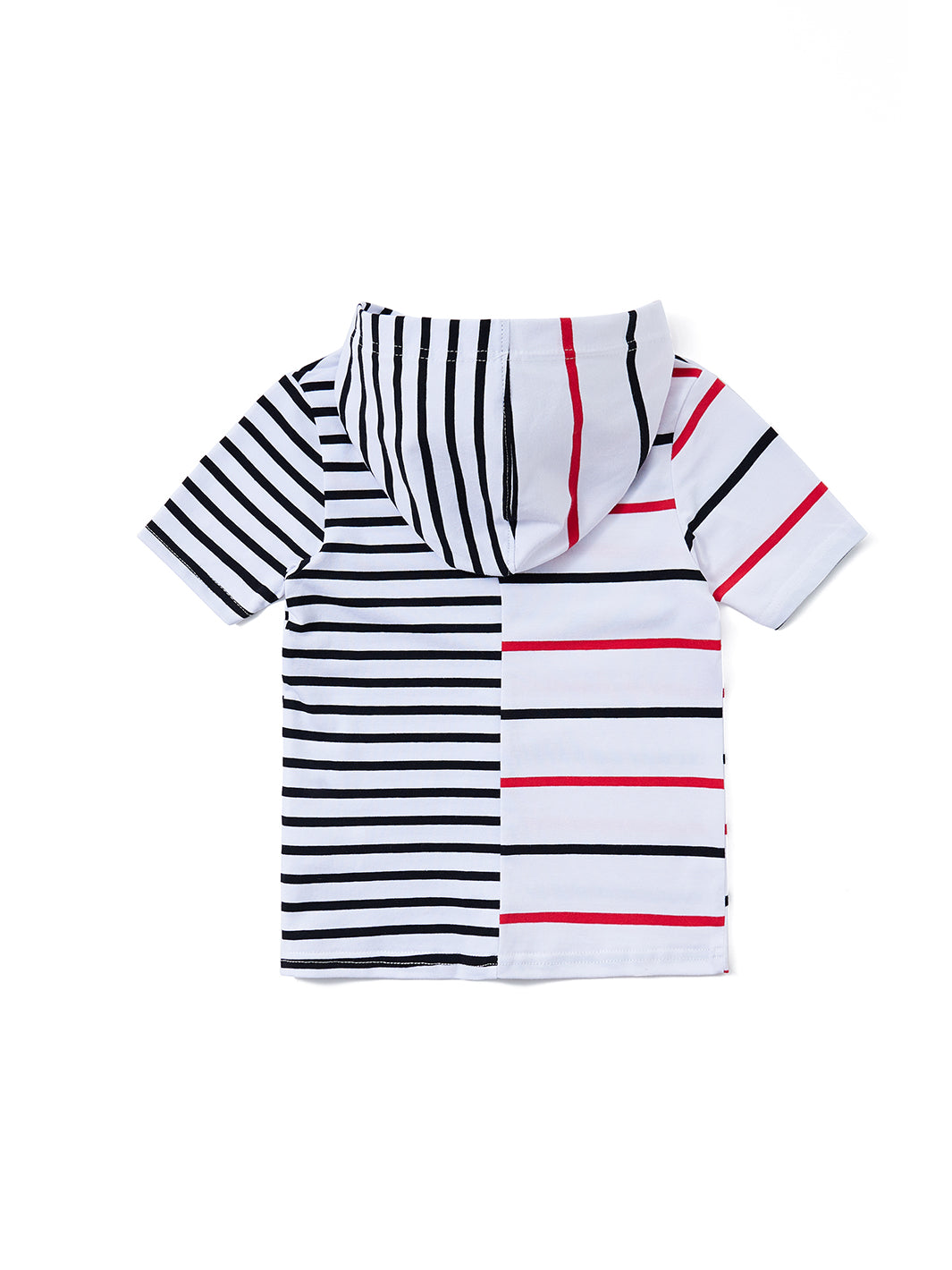Nautical Stripe Hooded Short Sleeves Top