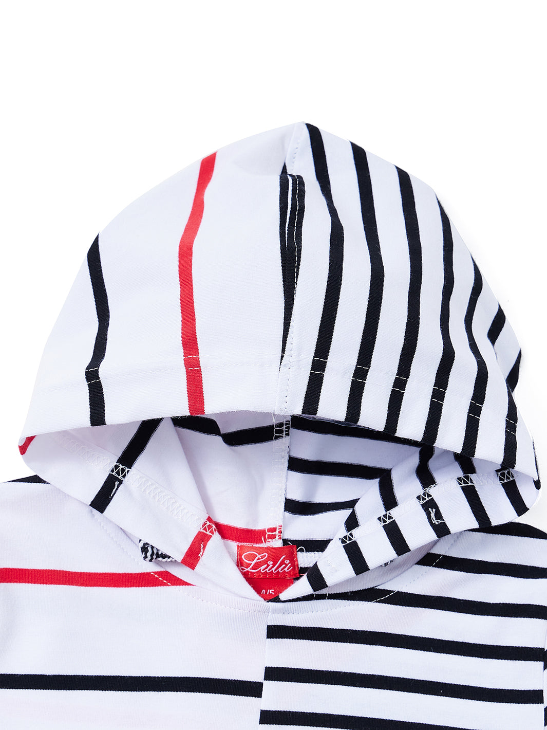 Nautical Stripe Hooded Short Sleeves Top