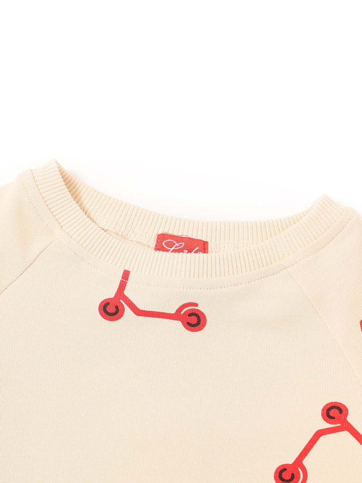 Scooter Print Long Sleeve Top