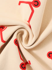 Scooter Print Long Sleeve Top