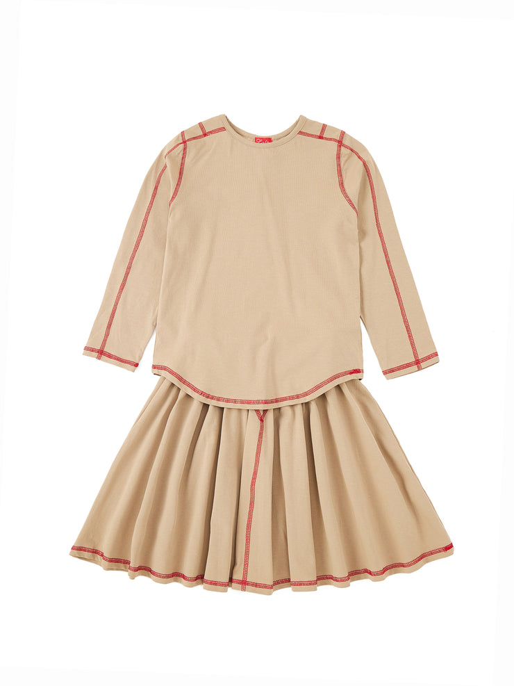 Stitching 2 Pc. Set - Beige
