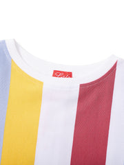 Wide Stripe Short Sleeve Top