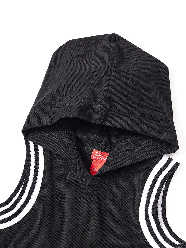 Stripe Rib Armhole Jumper - Black