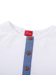 Basic Rib Placket Combo T-shirt - White