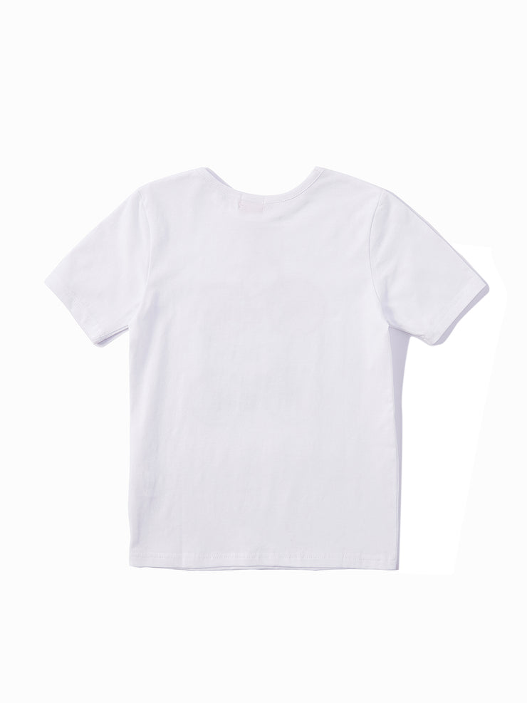 Bike Print T-Shirt - Pure White
