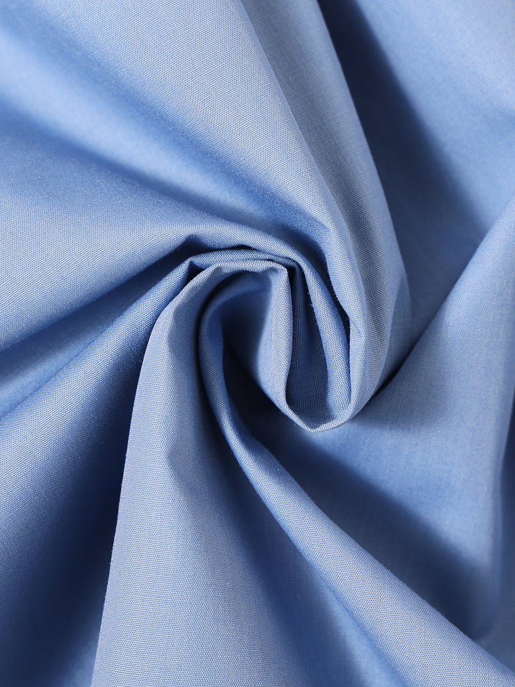 Big Collar Ruffle Dress - Blue