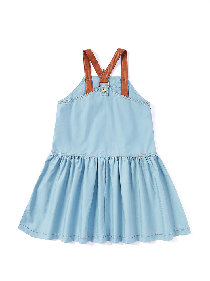 Low Cut Gathers Jumper - Blue