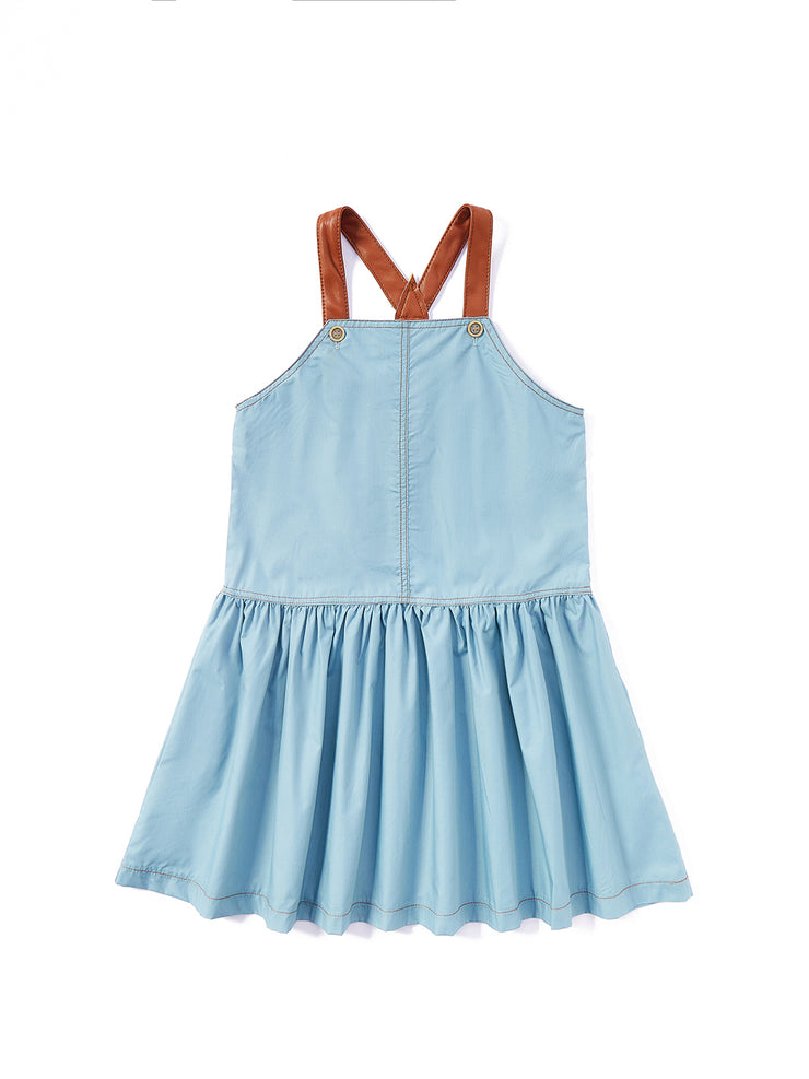 Low Cut Gathers Jumper - Blue