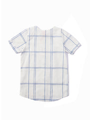 Printed Plaid Shirt - Blue