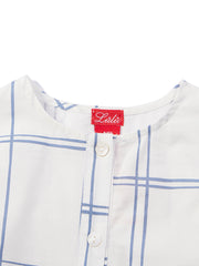 Printed Plaid Shirt - Blue