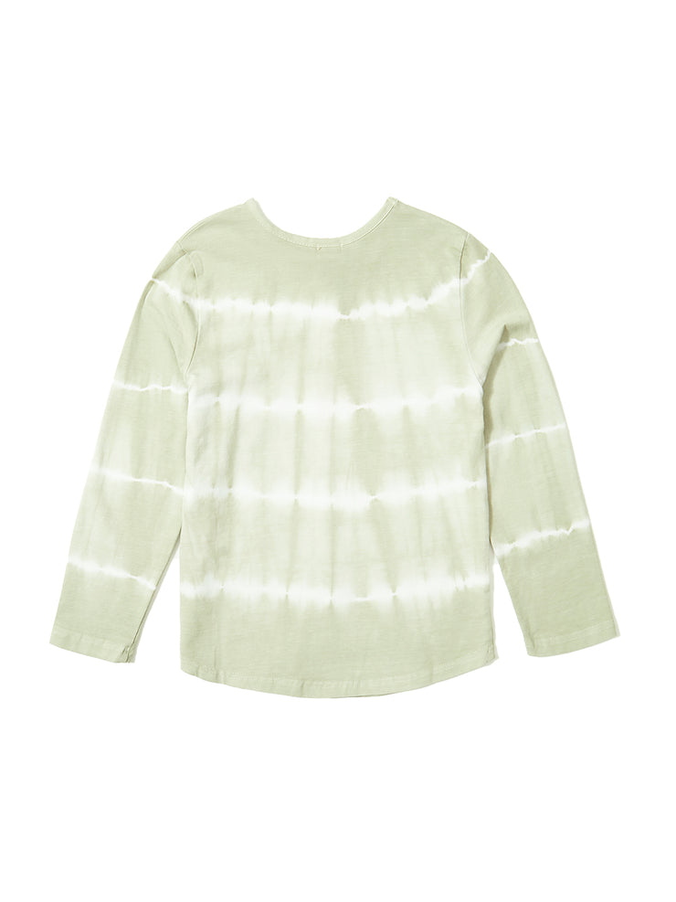 Tie-dye Stripe Long Sleeve T-shirt - Seafoam