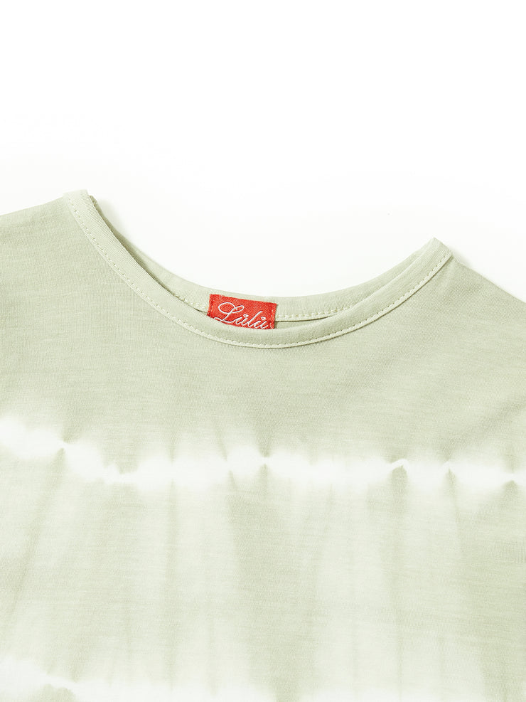 Tie-dye Stripe Long Sleeve T-shirt - Seafoam