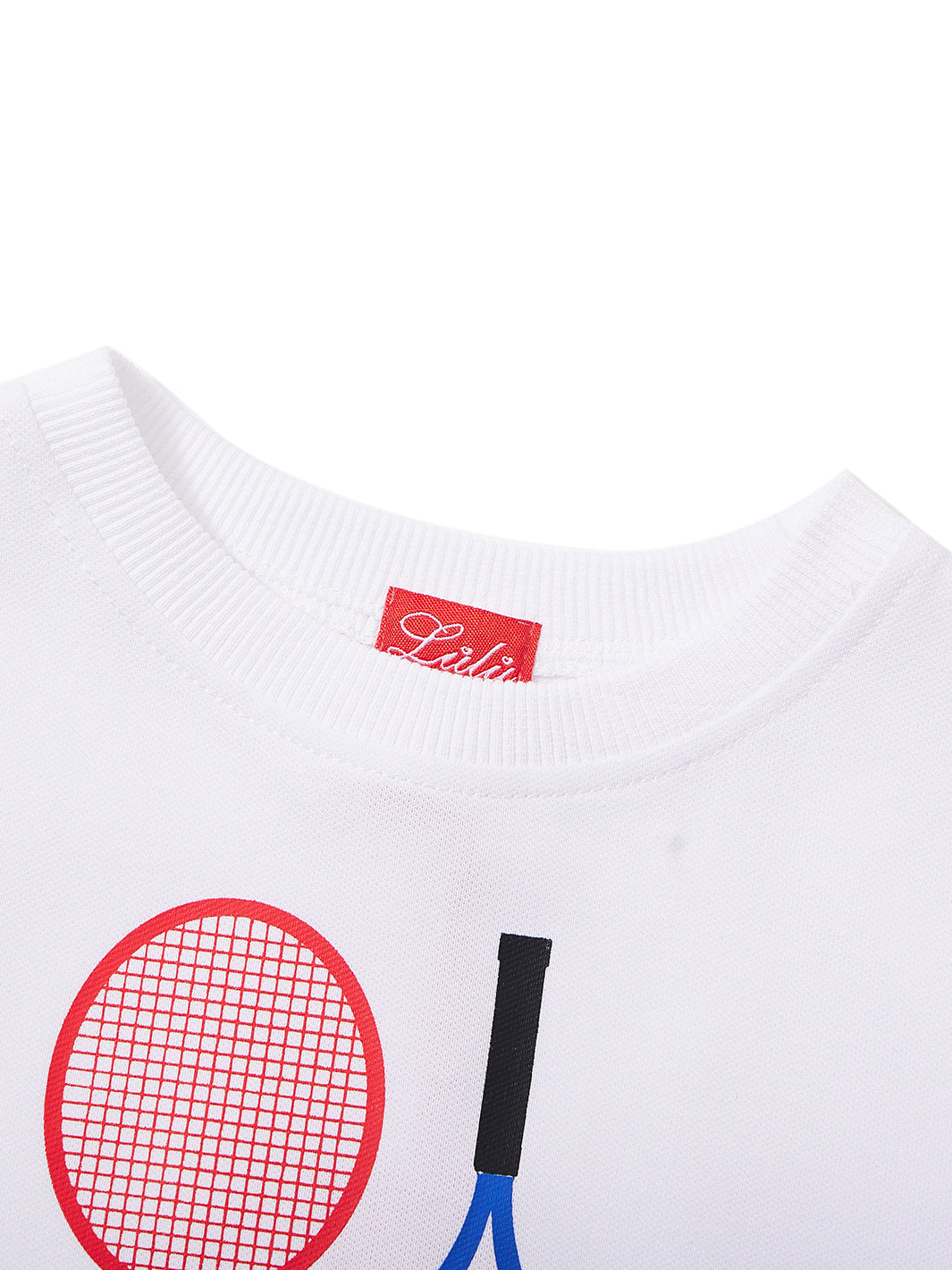 Tennis Print Short Sleeves T-shirt - Red