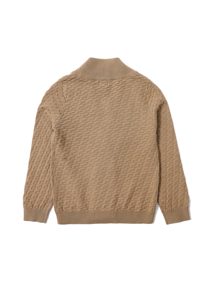 Cardigan Raised Design Knitting Sweater