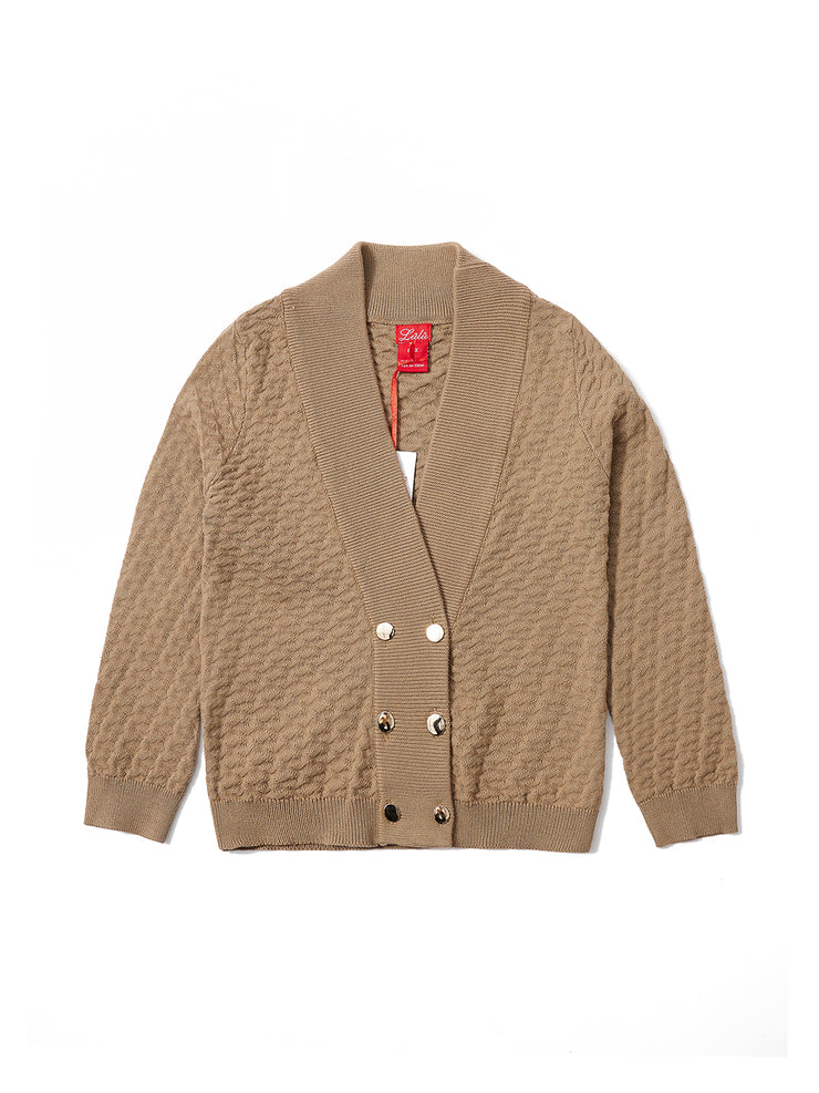 Cardigan Raised Design Knitting Sweater