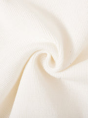 Center Bib Sweater - Ivory White