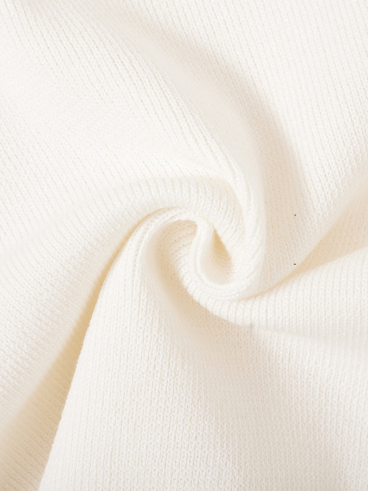 Center Bib Sweater - Ivory White
