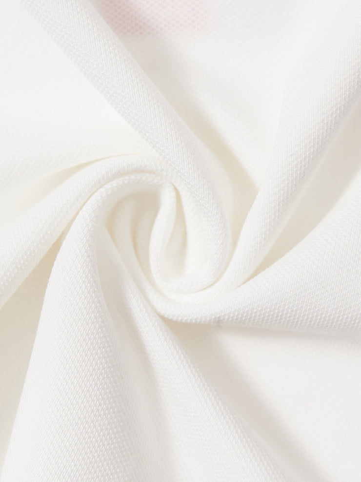 Combo Short Sleeve Polo Top - White