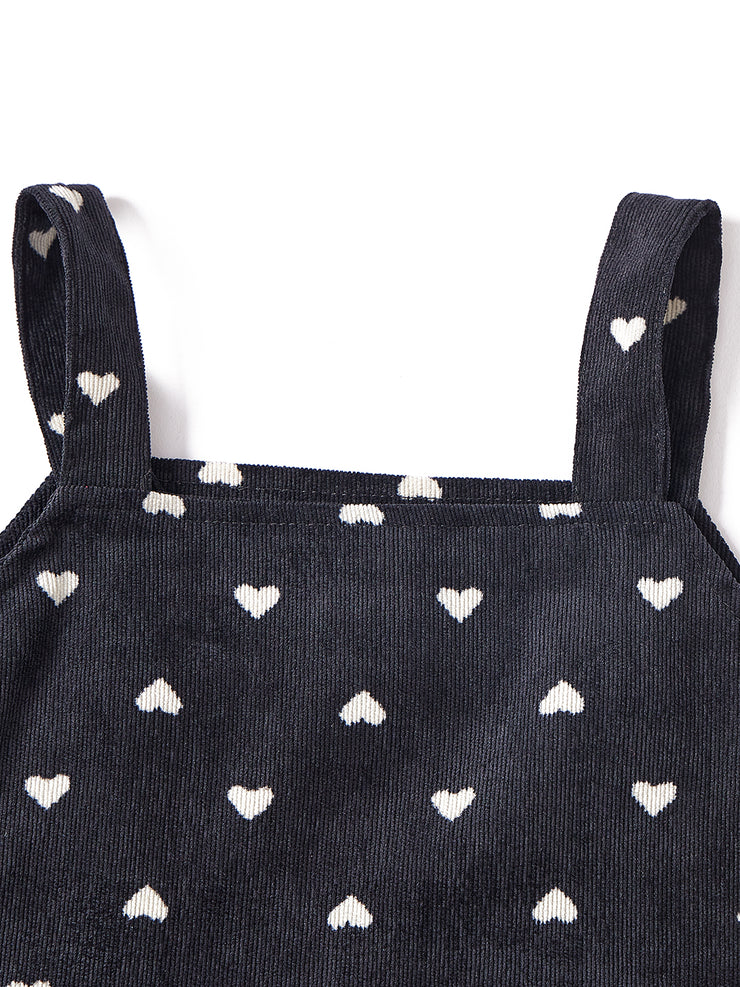 Heart Corduroy Jumper - Black