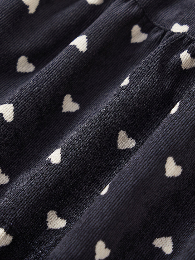 Heart Corduroy Jumper - Black