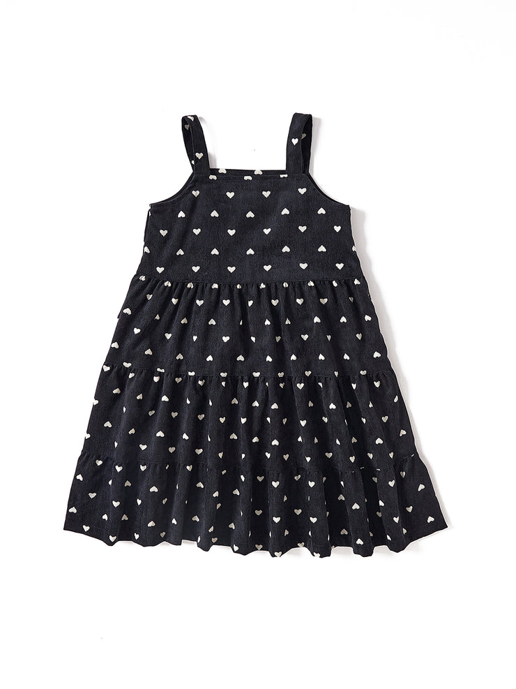 Heart Corduroy Jumper - Black