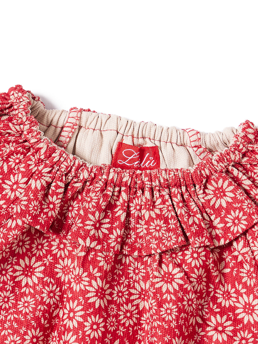 Daisy Floral Corduroy Shirt - Red