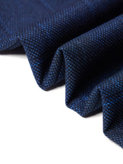 Plaid Pleats Long Pants - Deep Blue