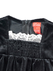 Velour Lace Shirring Bib Dress