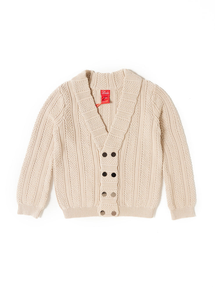 Cardigan Raised Design Shimmer Sweater