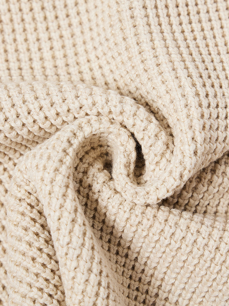 Cardigan Heavy Crochet Sweater - Cream mix
