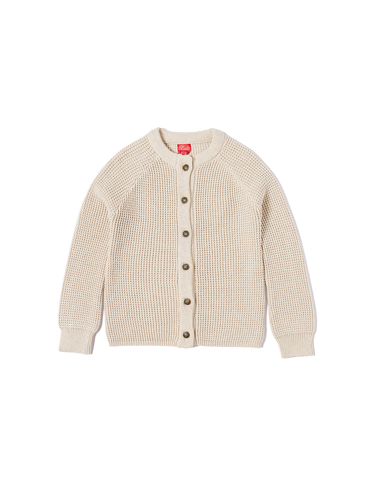Cardigan Heavy Crochet Sweater - Cream mix