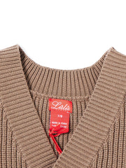 Cardigan Chunky Knit Sweater - Med. Brown