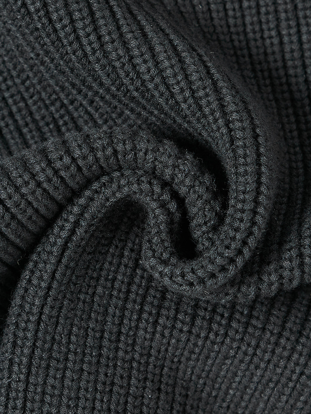 Raised Wavy Knit Sweater - Black
